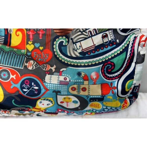 LeSportsac Nautical Fishy Love Large Shoulder Purse Expandable Adjustable. - Picture 6 of 10